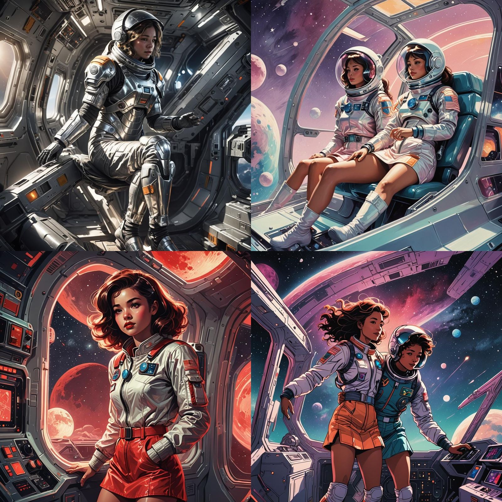 Mini Skirt in Spaceship to the Moon