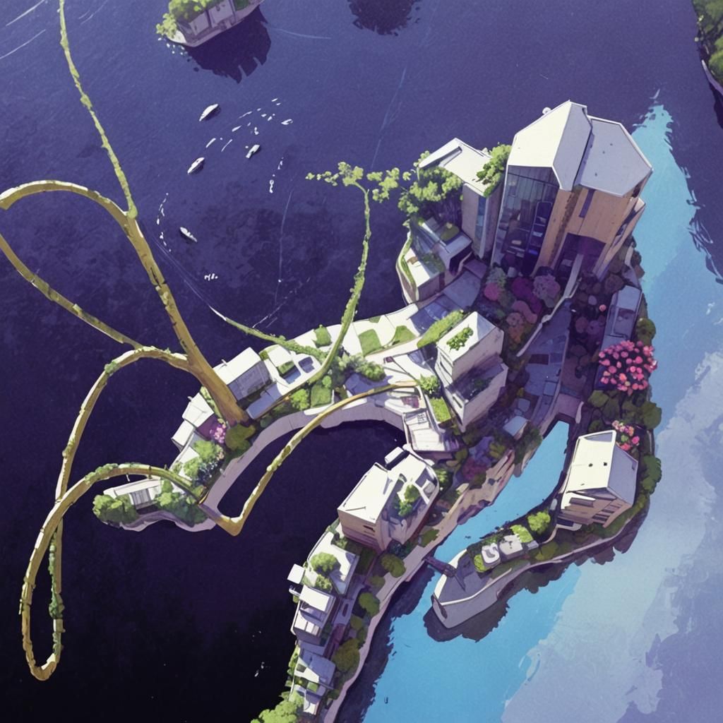 Modern Urban Garden Concept Art in Environmental Style