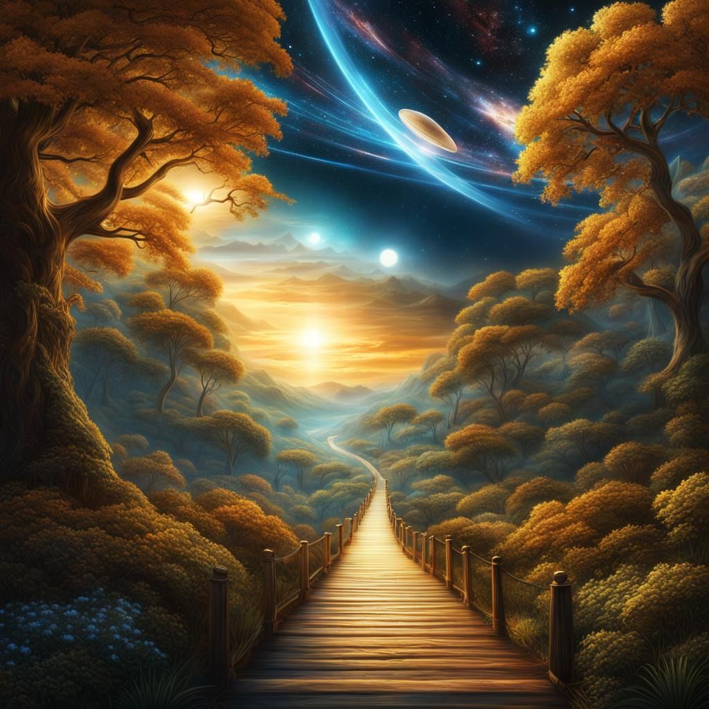 Epic Cosmic Journey Through Golden Galaxies