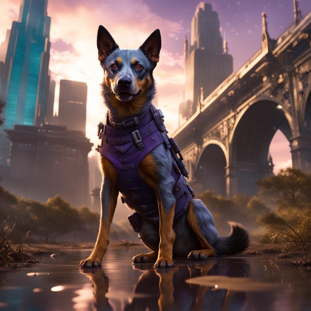 Australian Cattle Dog in Dystopian Florida: Dark Fantasy