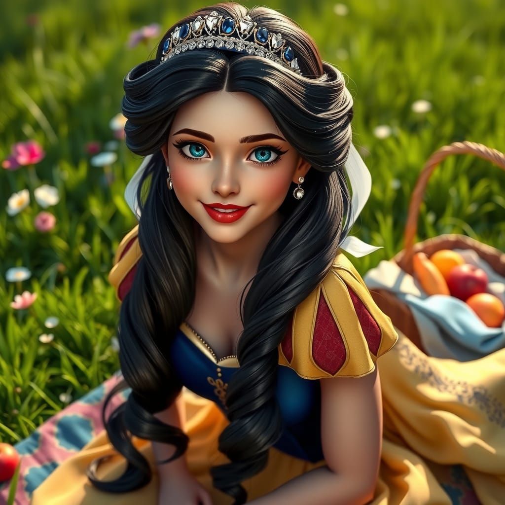 Enchanting Spring Princess with Snow White's Warm Smile