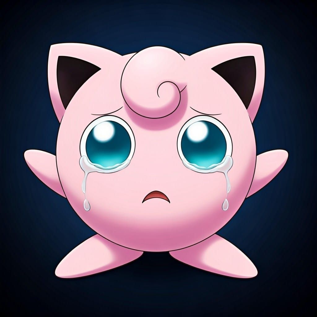 Jigglypuff Crying in Anime Manga Style