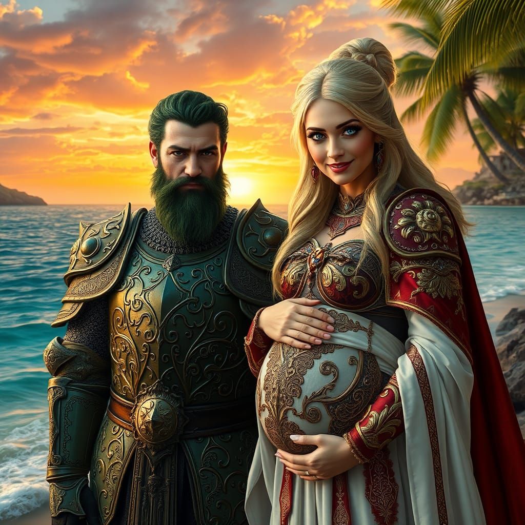 Emerald Knight and Expectant Wife on Cormaya