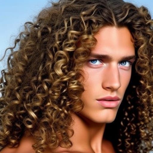 Youthful Samson: Muscular Portrait with Ringlets