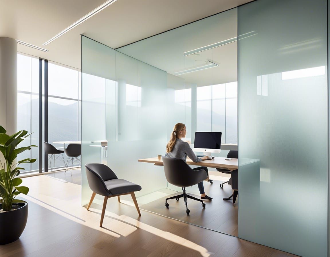 Office Privacy: Person in Modern Workspace