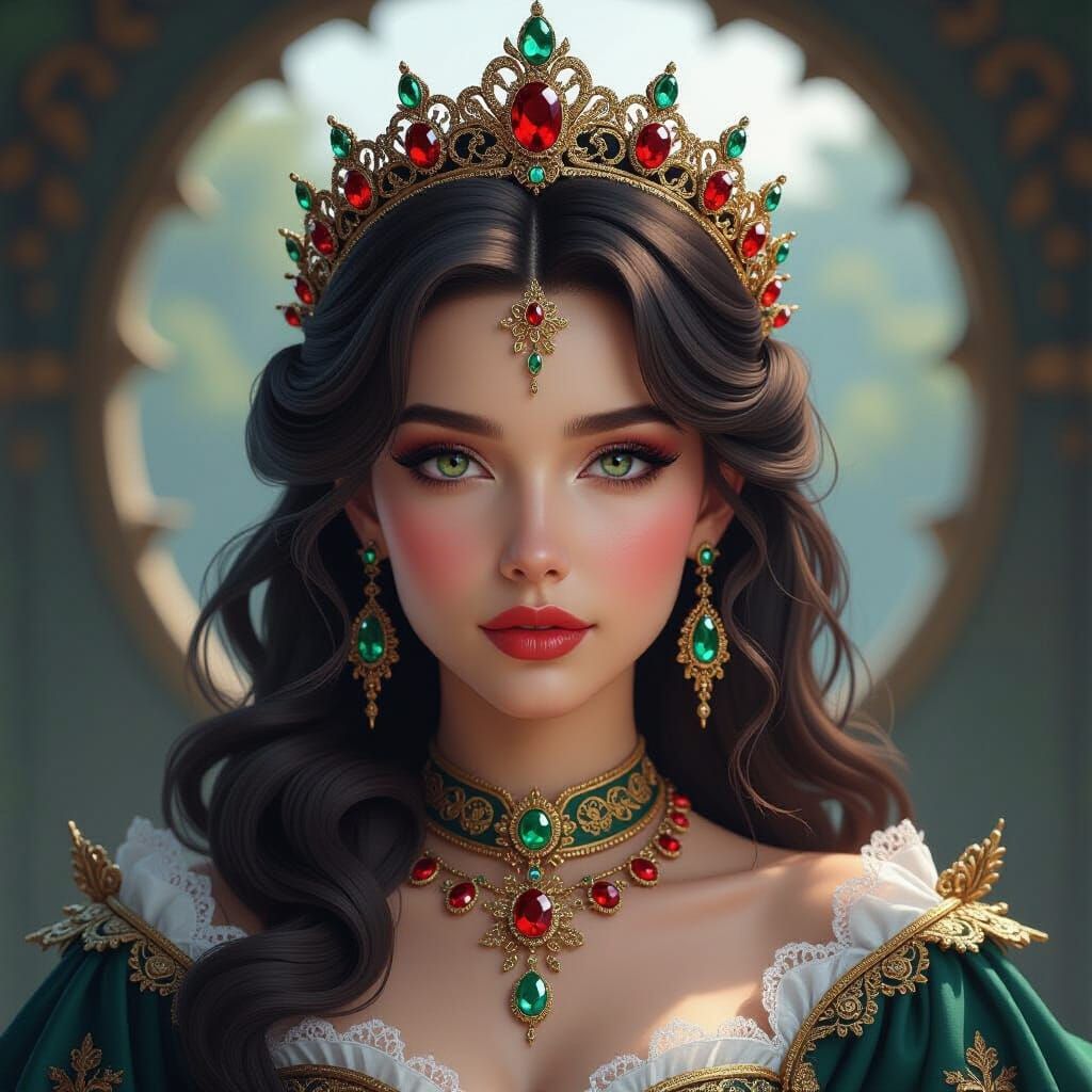 Ornate Queen Portrait in Dark Fantasy Style