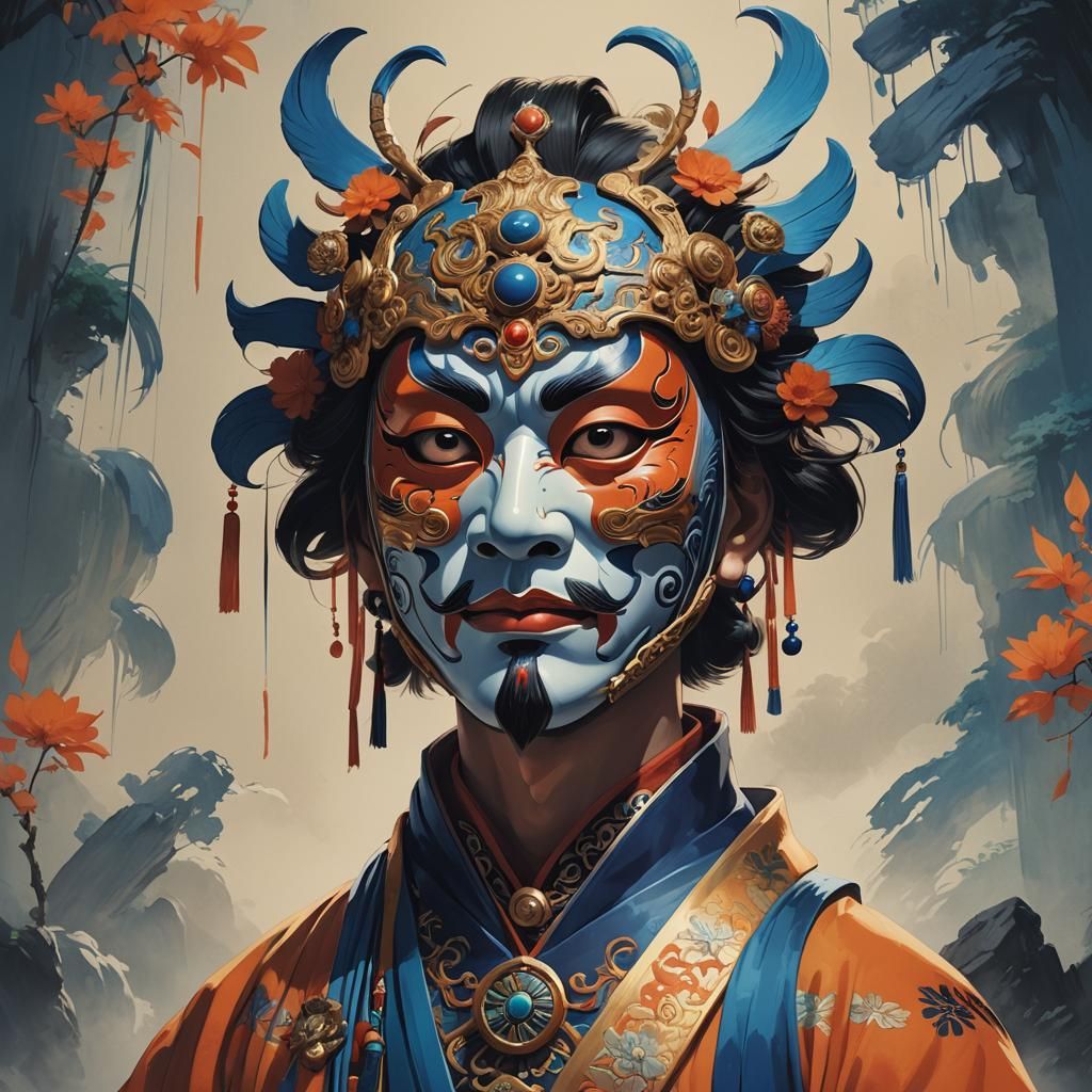 Man with Opera Mask: Anime Key Visual