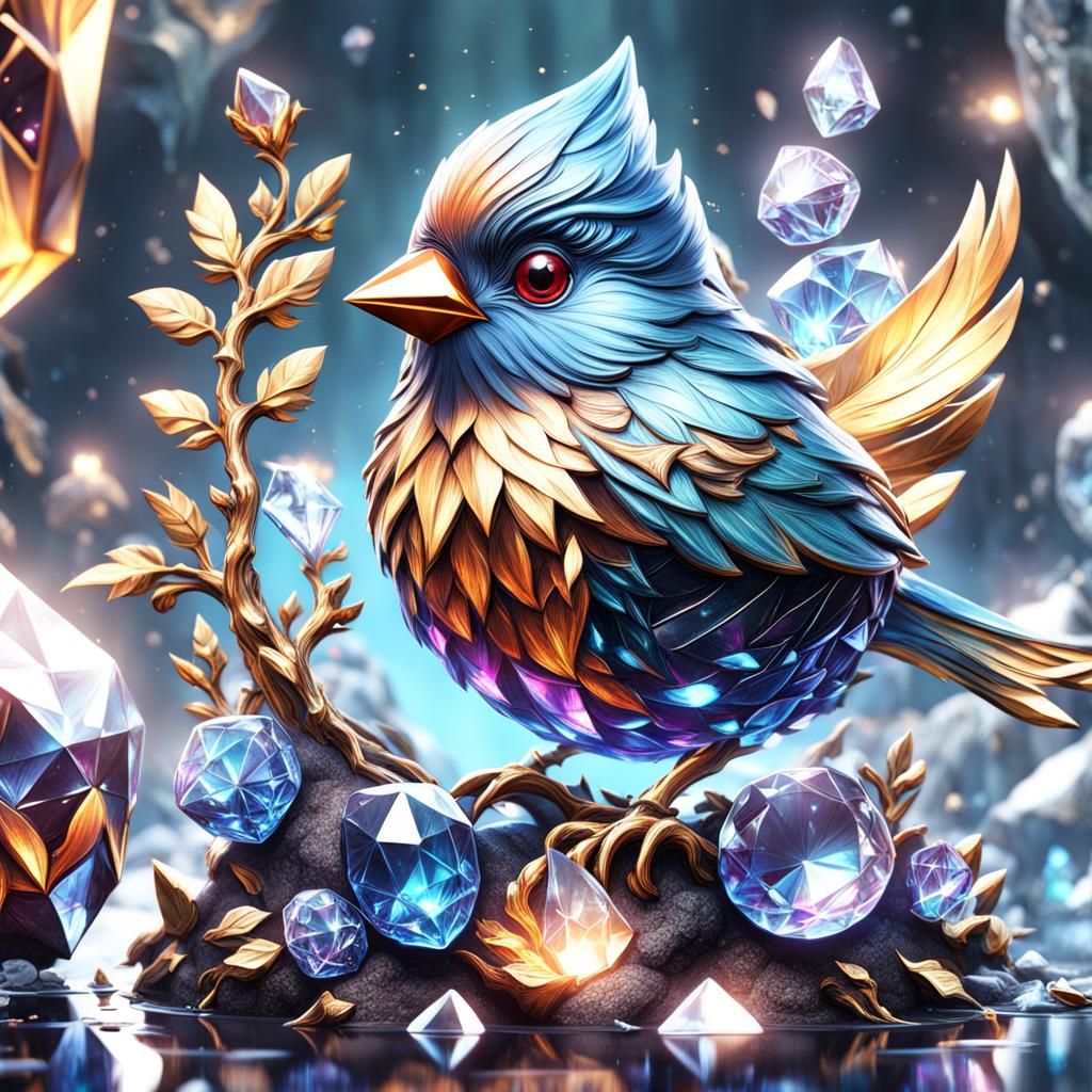 Crystal Diamond Bird: Fantasy Concept Art