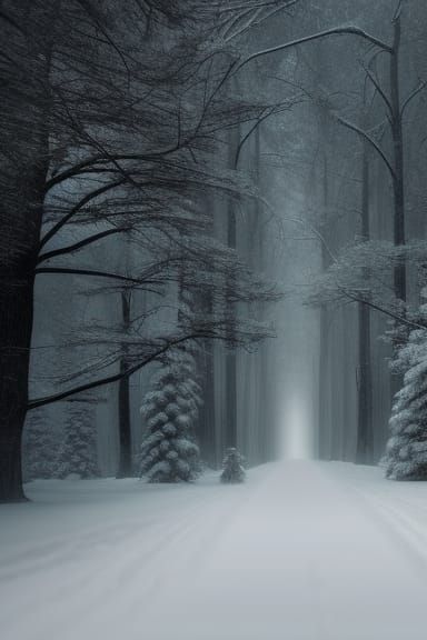 Reaching Hand in Winter Forest: Digital Matte Painting