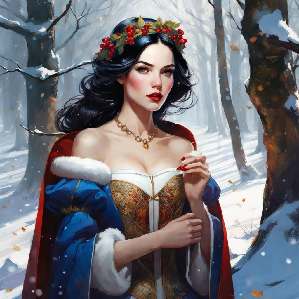 Snow White Portrait in Whimsical Forest