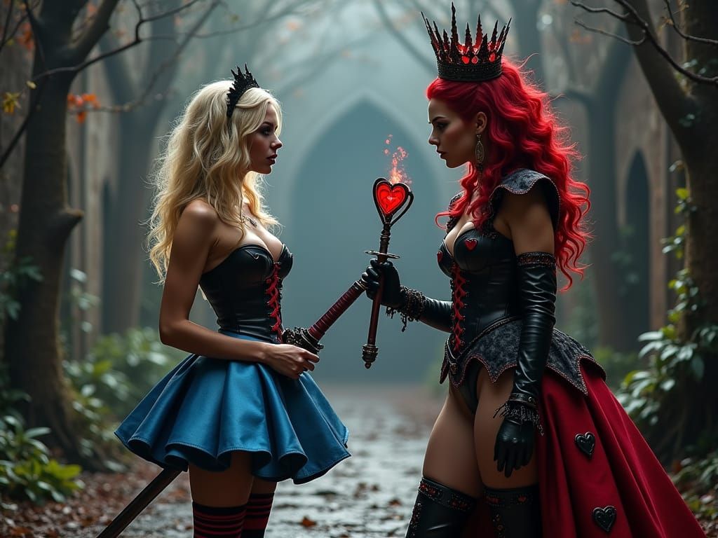 Gothic Alice vs Queen of Hearts: Dark Fantasy Showdown