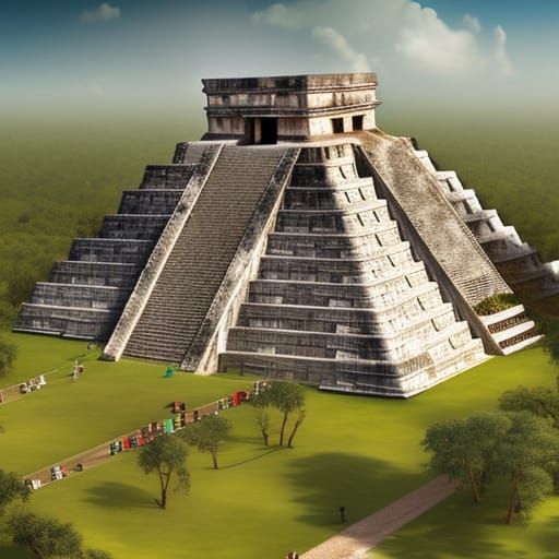 Chichen Itza Temple in Detailed Matte Painting