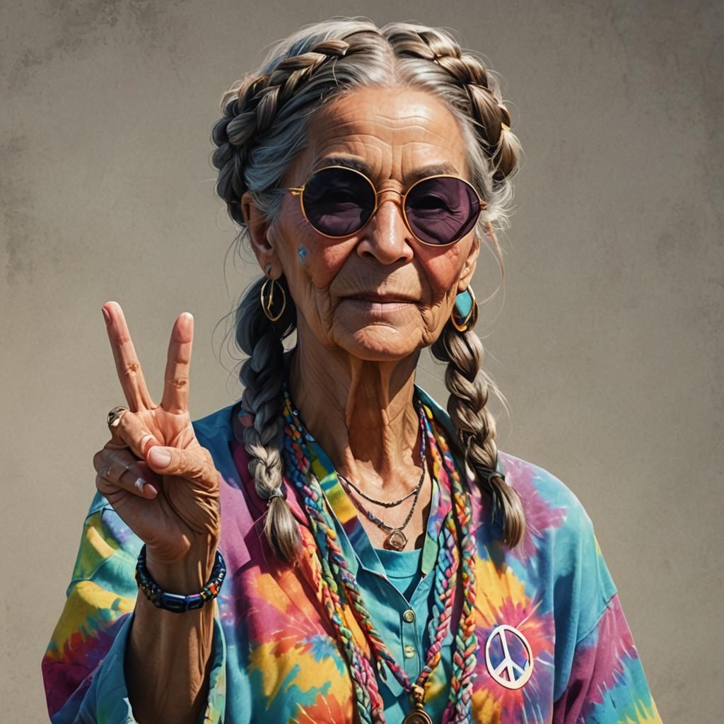 Elderly Woman Portrait in Hyperdetailed Art Nouveau Style