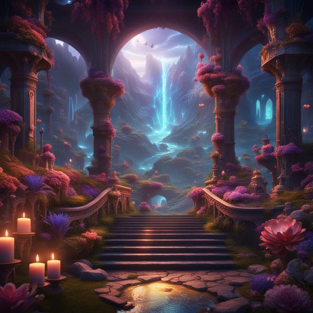 Abstract Healing Therapy Concept Art in Deep Color