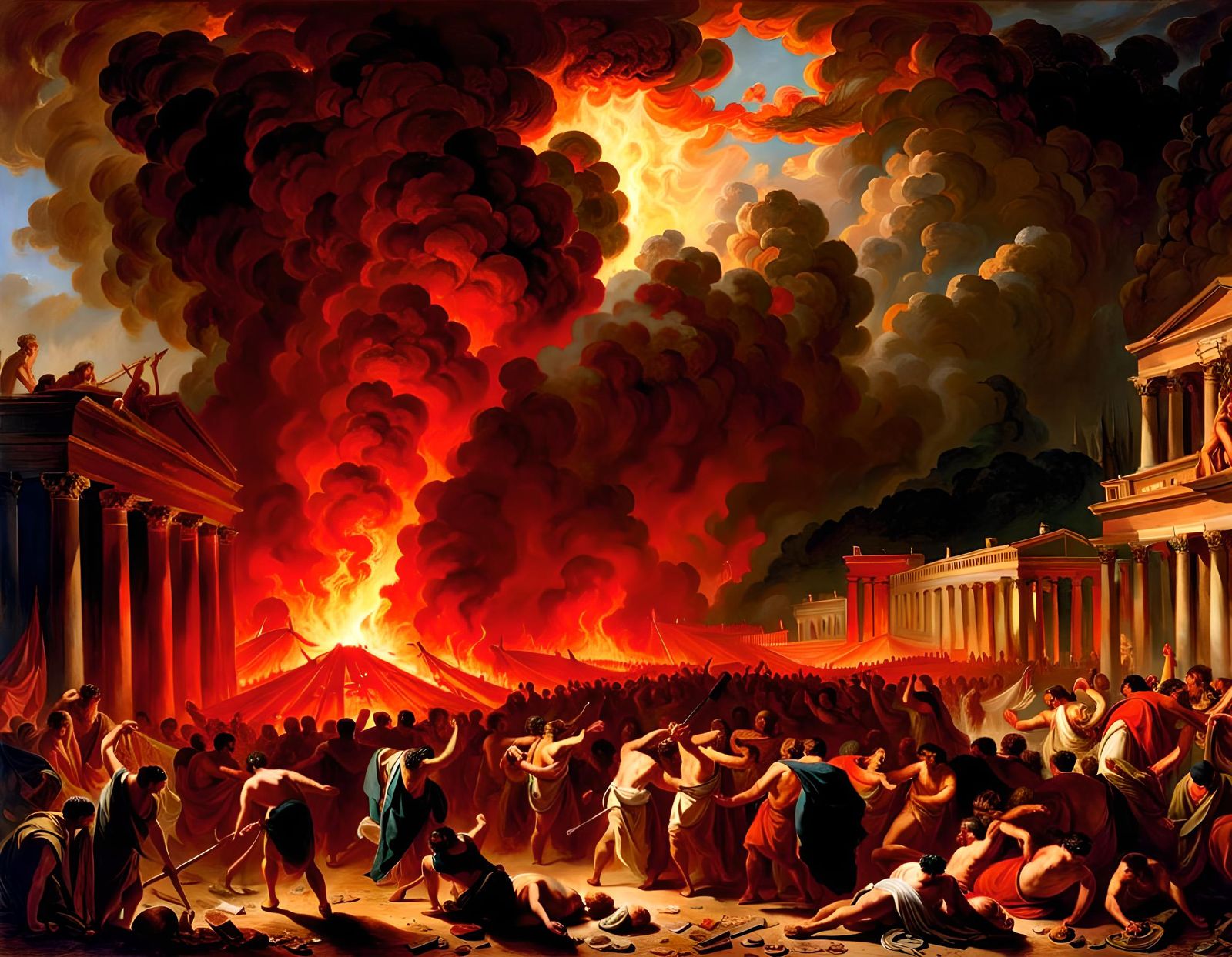 Eruption of Mount Vesuvius in Pompeii