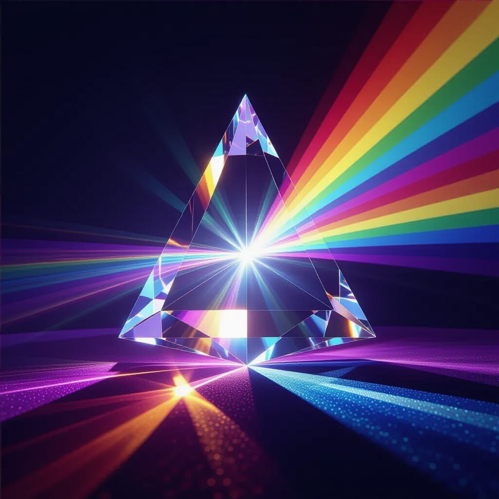 Prismatic Light Explosion: A 3D Crystal Prism
