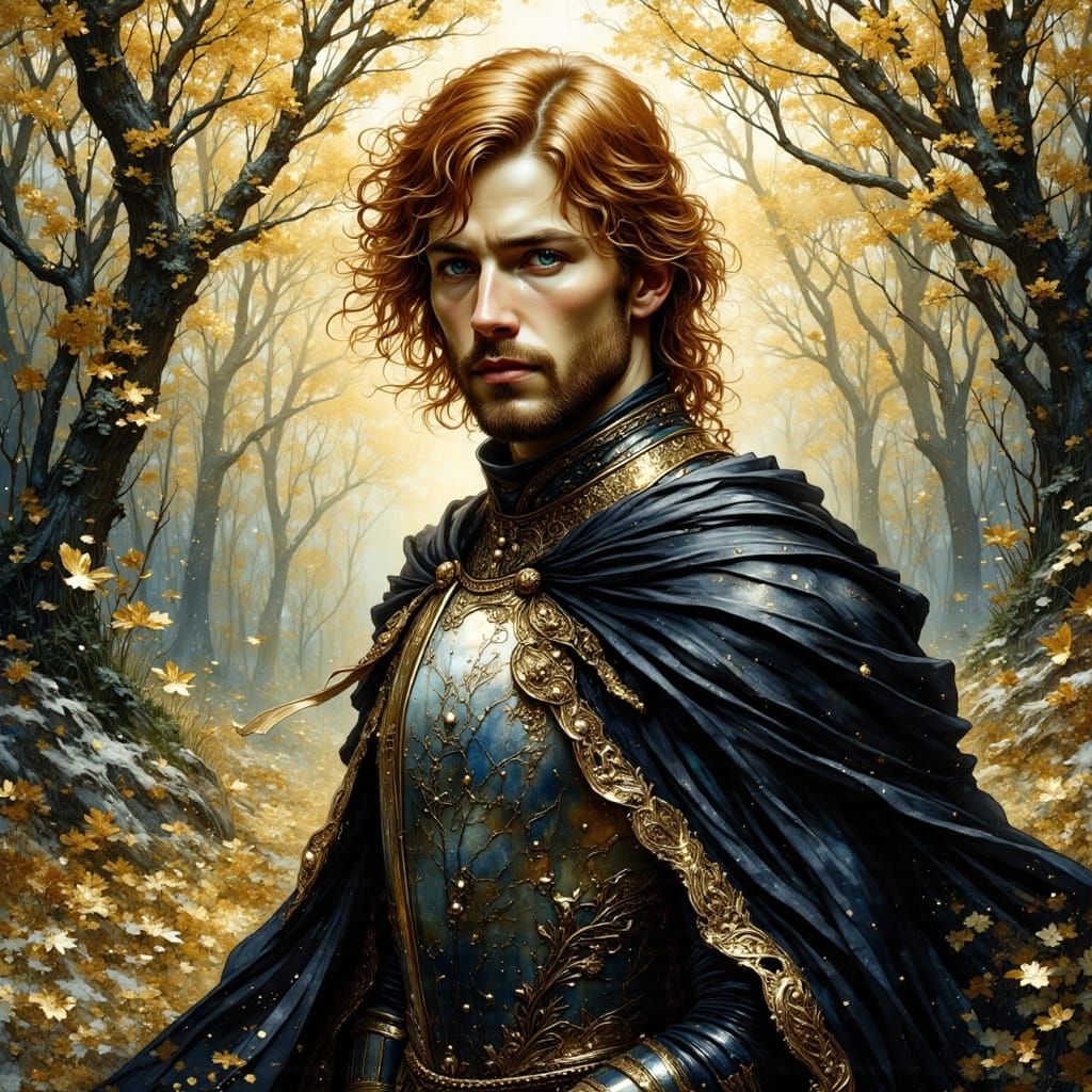 Mystical Knight in Forest: Alcohol Ink and Metallics