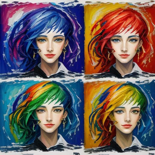 Colorful Zodiacs in Neo-Impressionist Expressionist Style