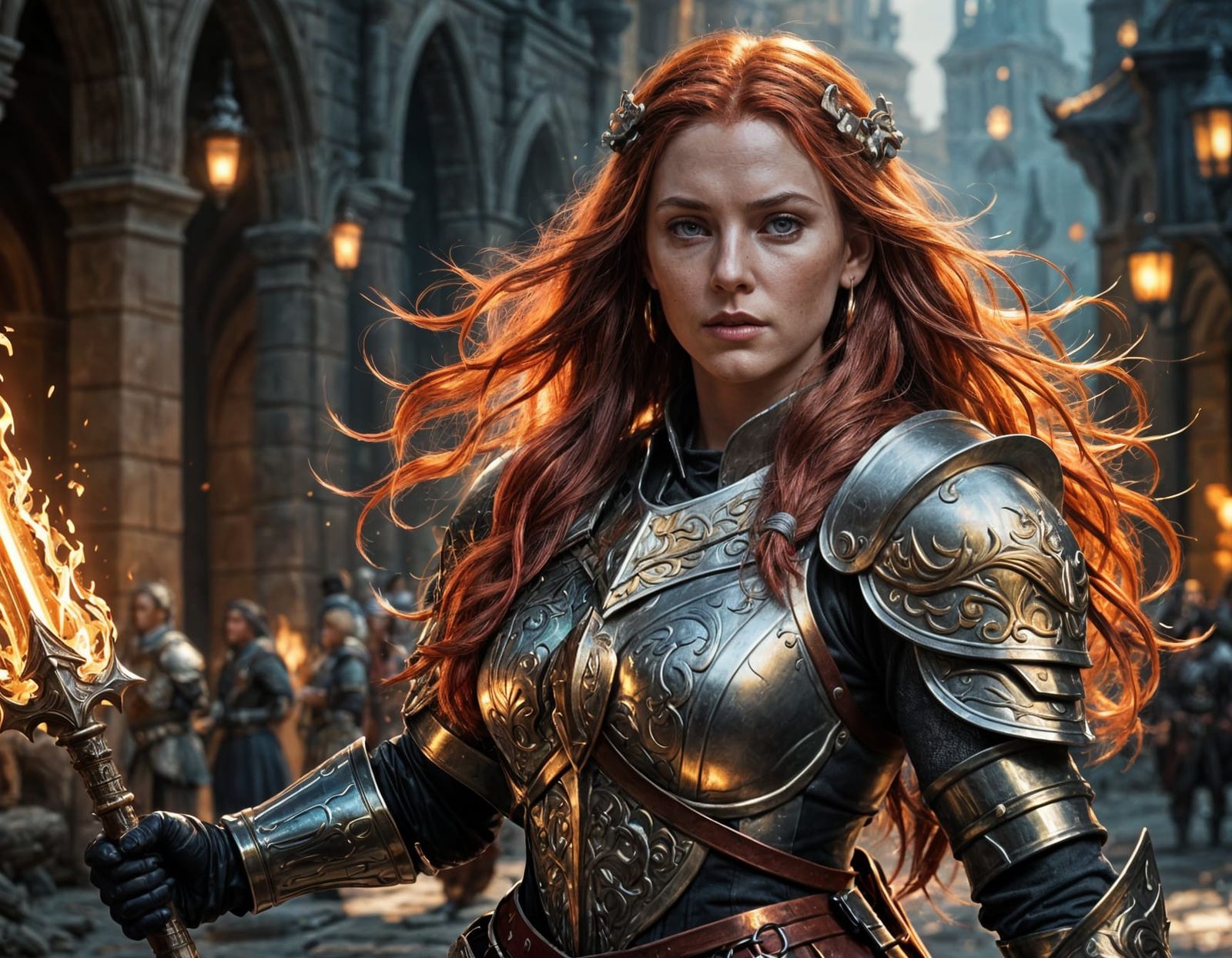 Cleric with Glowing Mace: Hyperrealistic Digital Art