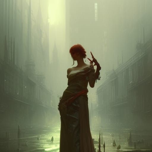 Dark Fantasy Masterpiece in Purple and Yellow