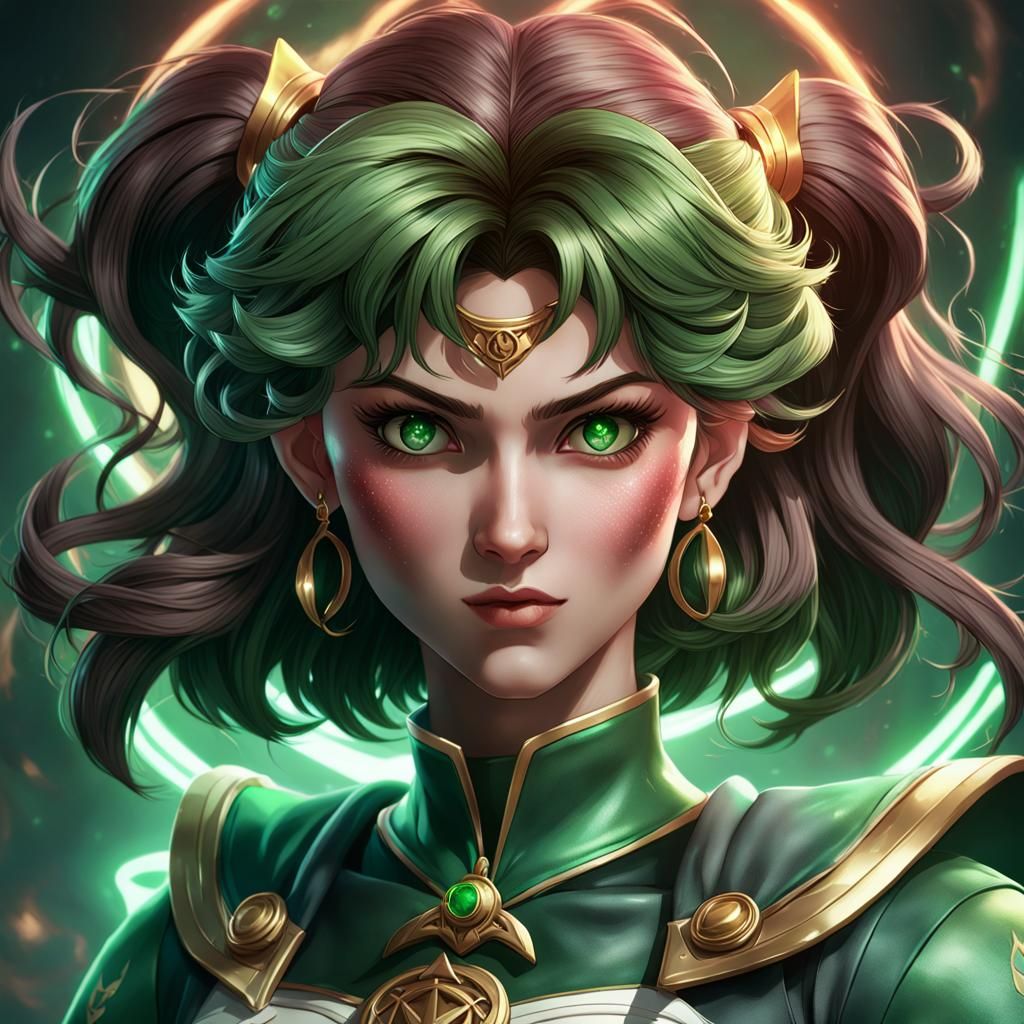 Demonic Sailor Jupiter Portrait in Hyperdetailed Style