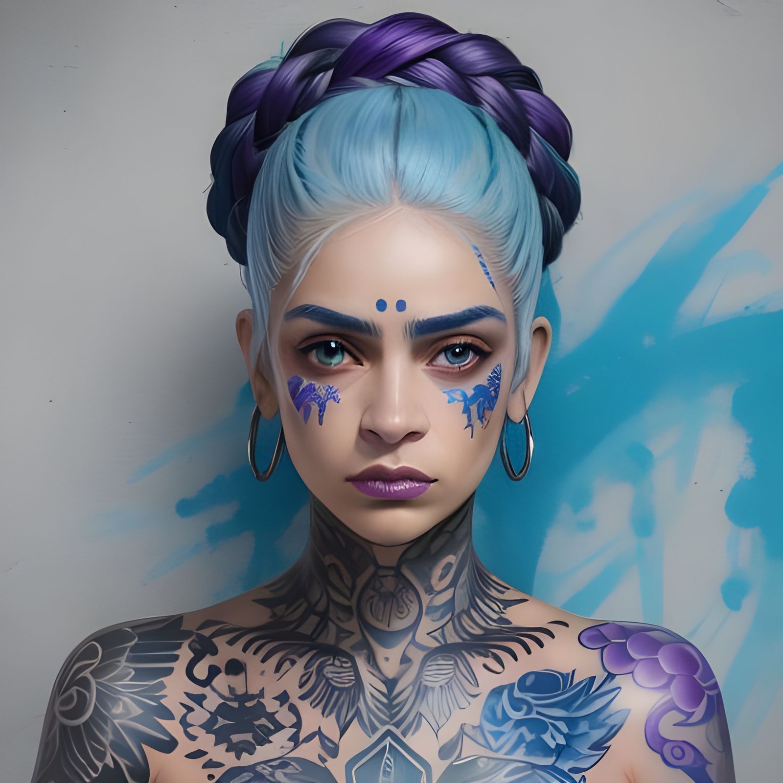 Latina Woman Portrait with Colorful Accents, Hyperrealistic ...