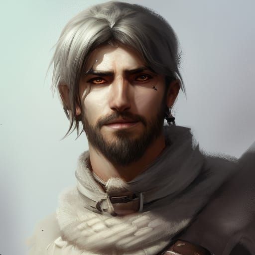 Fantasy Portrait of Humanoid Character with Dog Features