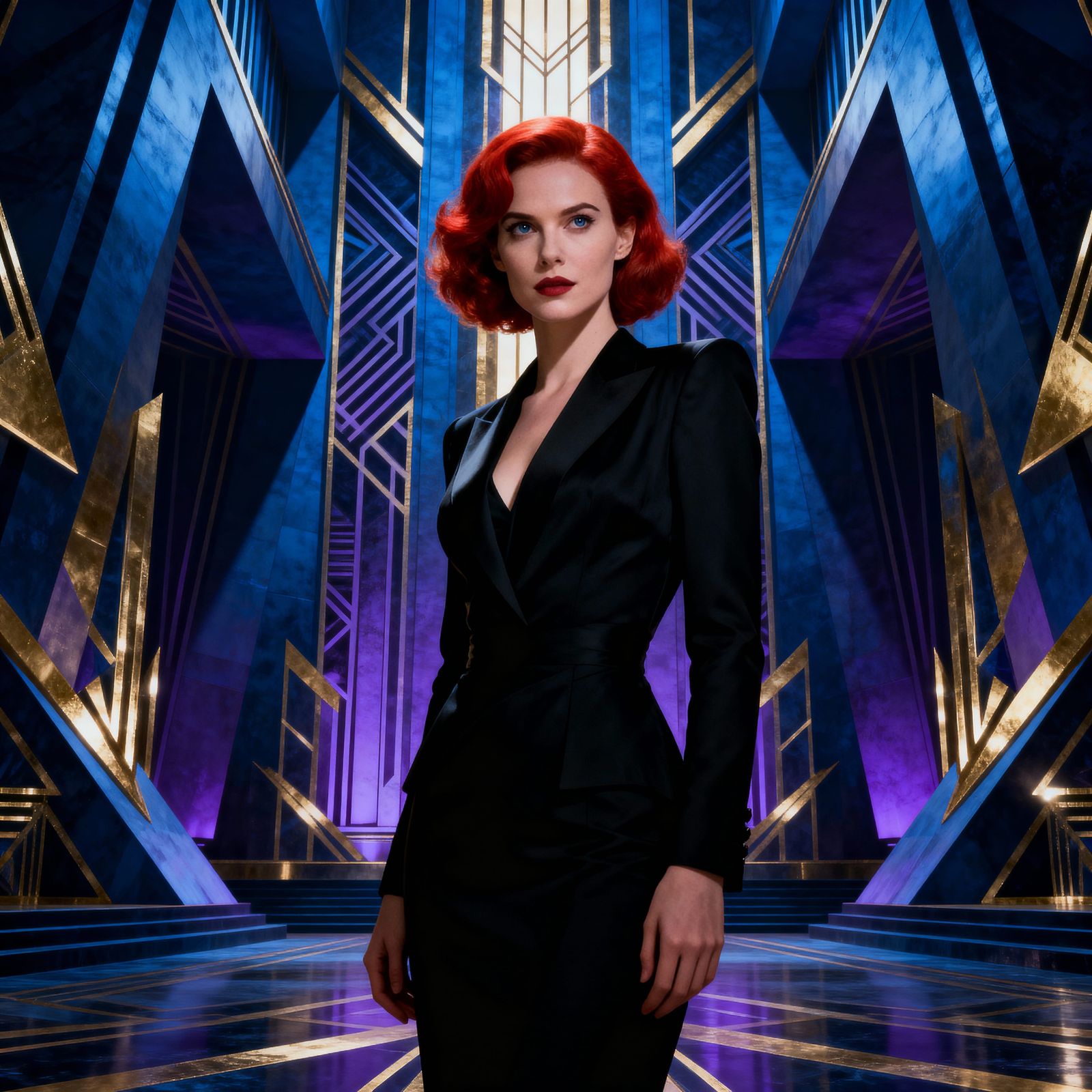 Art Deco Femme Fatale in Cinematic Concept Art Style