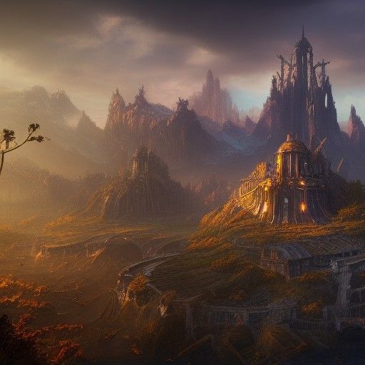 Fantastical Sun Matte Painting in Deep Color