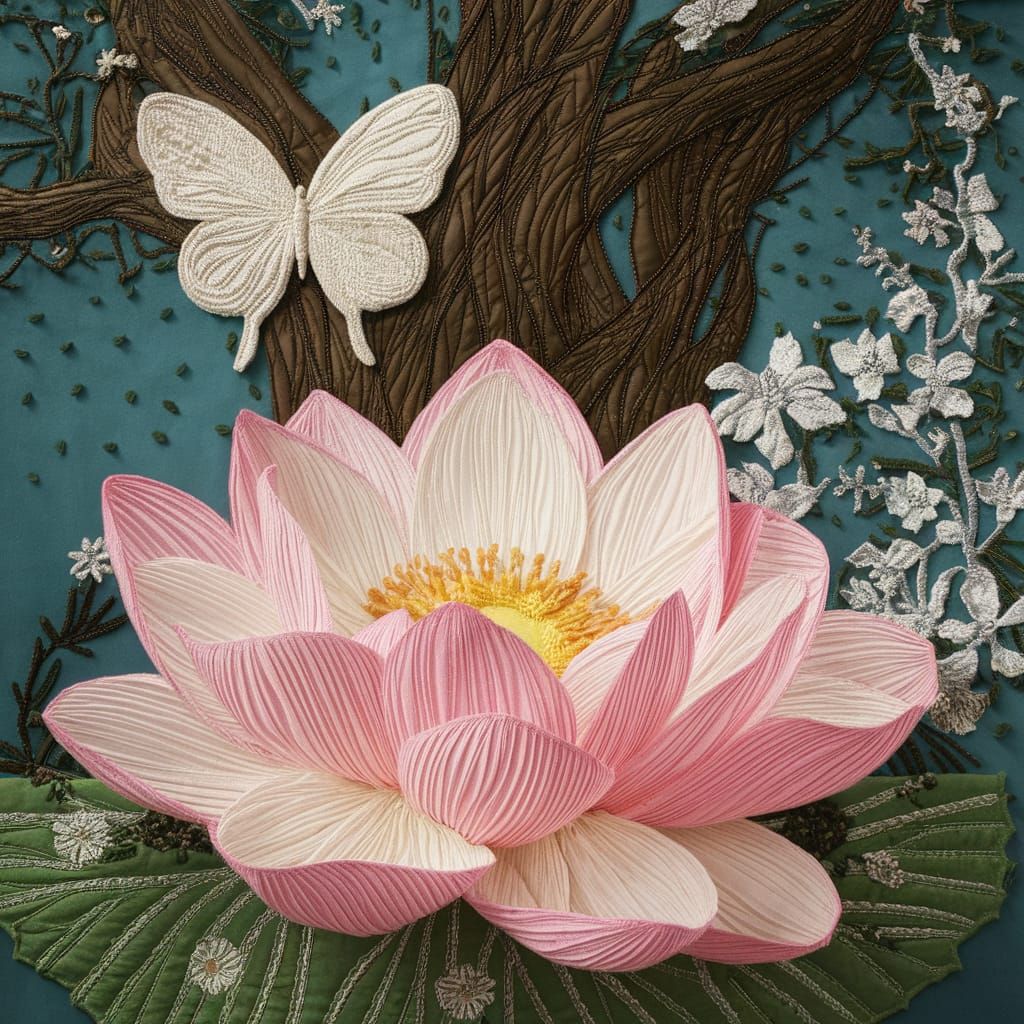 Fabric Lotus Blossom Masterpiece