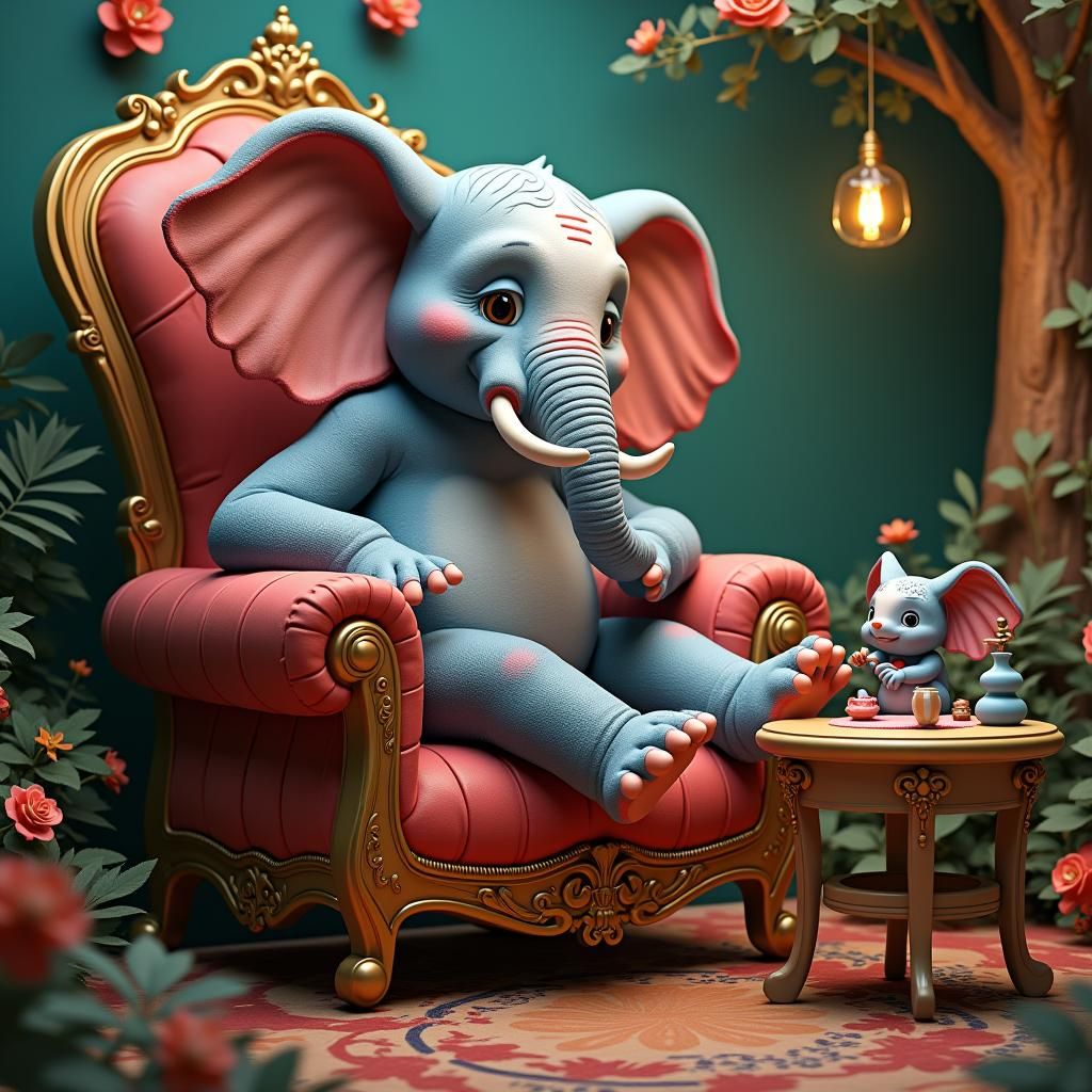 elephant getting a pedicure