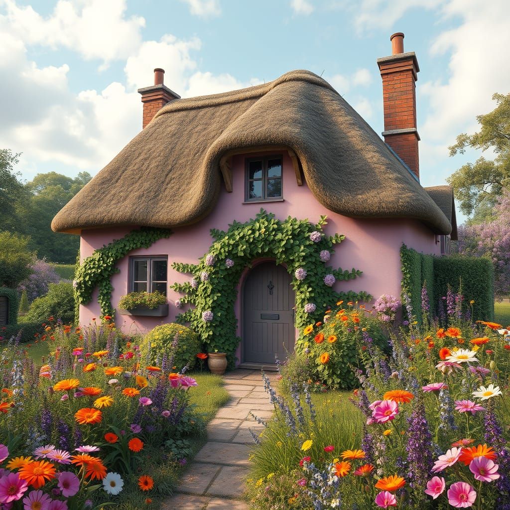 Surreal English Cottage in Vibrant Suffolk Pink