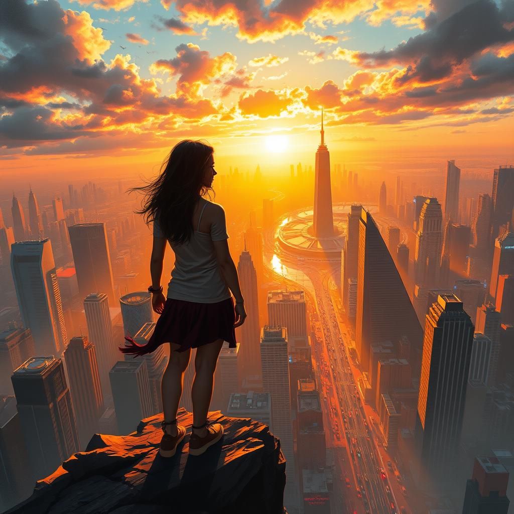 Epic Sunset Cityscape Evokes Global Unity