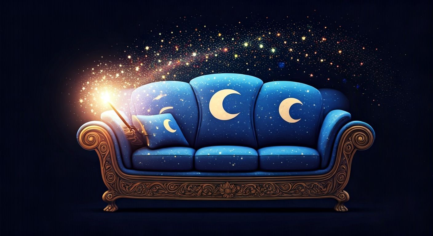 Wizard Couch Casting Magic: Studio Ghibli Style