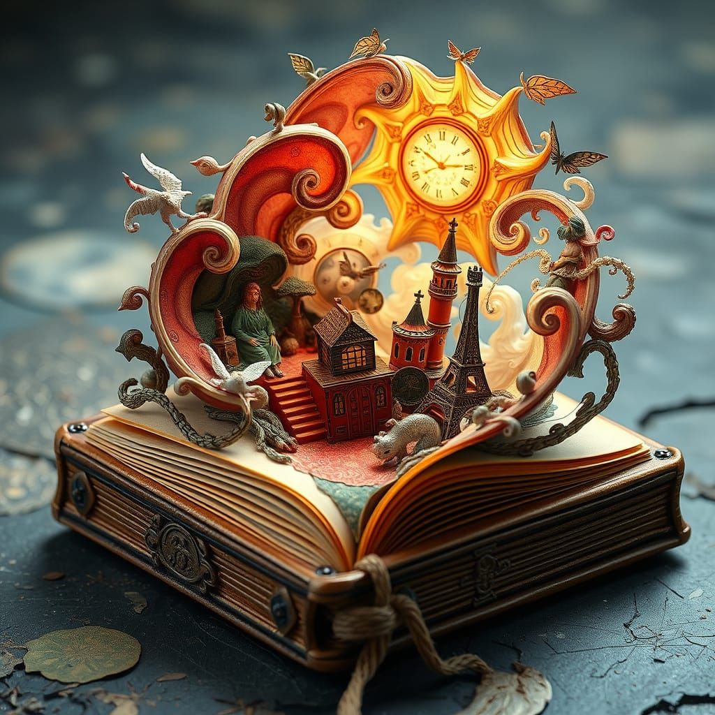 Miniature World Bursts from Vintage Book