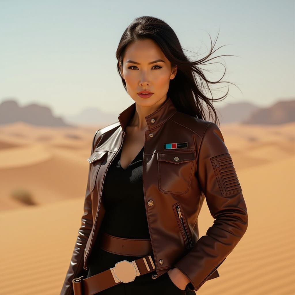 Lucy Liu as Han Solo on Tatooine: Cinematic Film Still