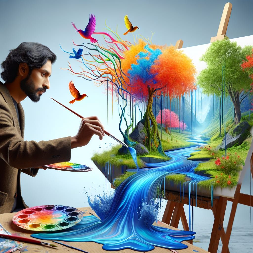 Digital Watercolour Mastercraft in Vibrant Realism