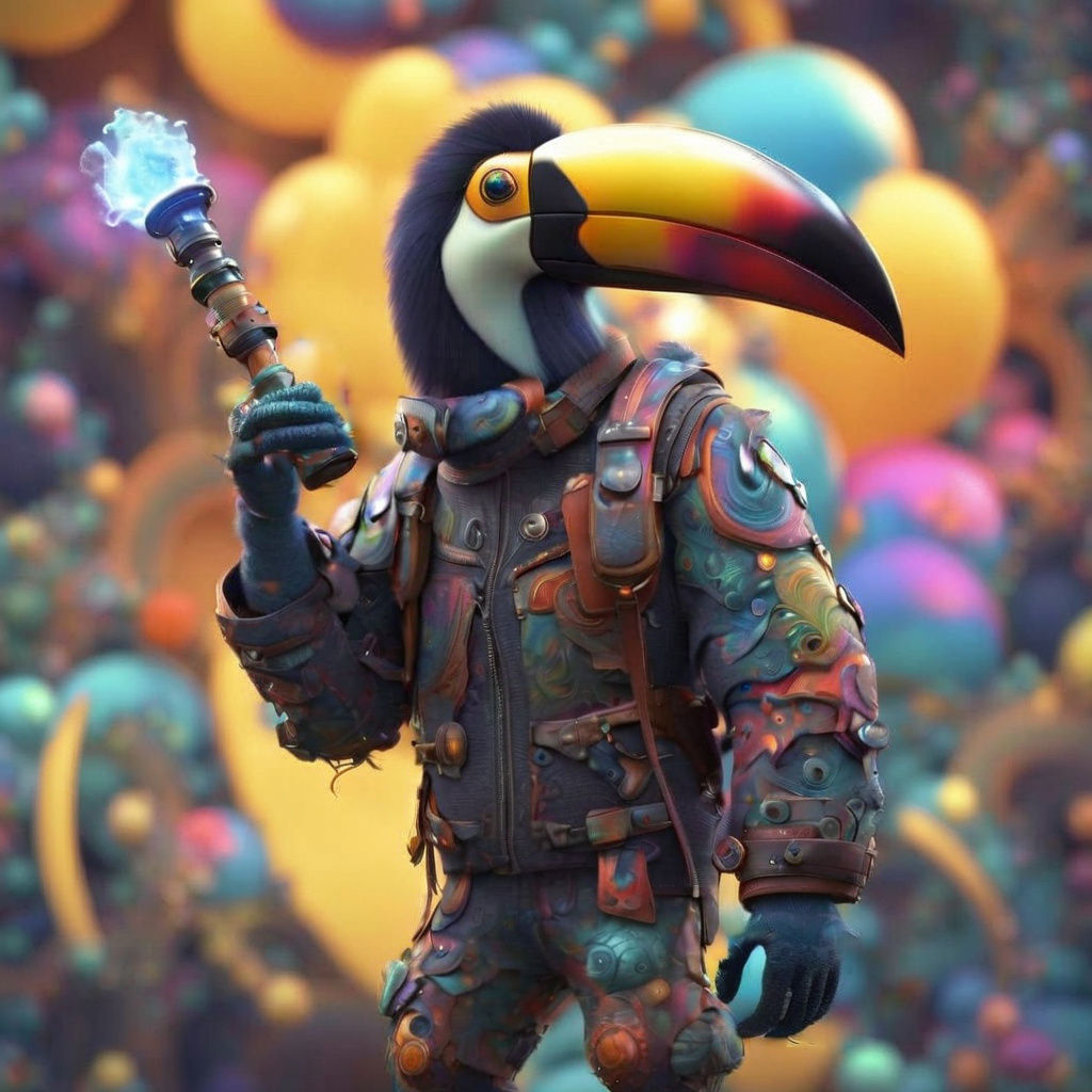 Surreal Toucan Hybrid in Fractal Realm