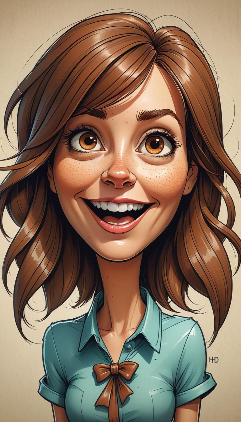 funny caricature on smooth paper