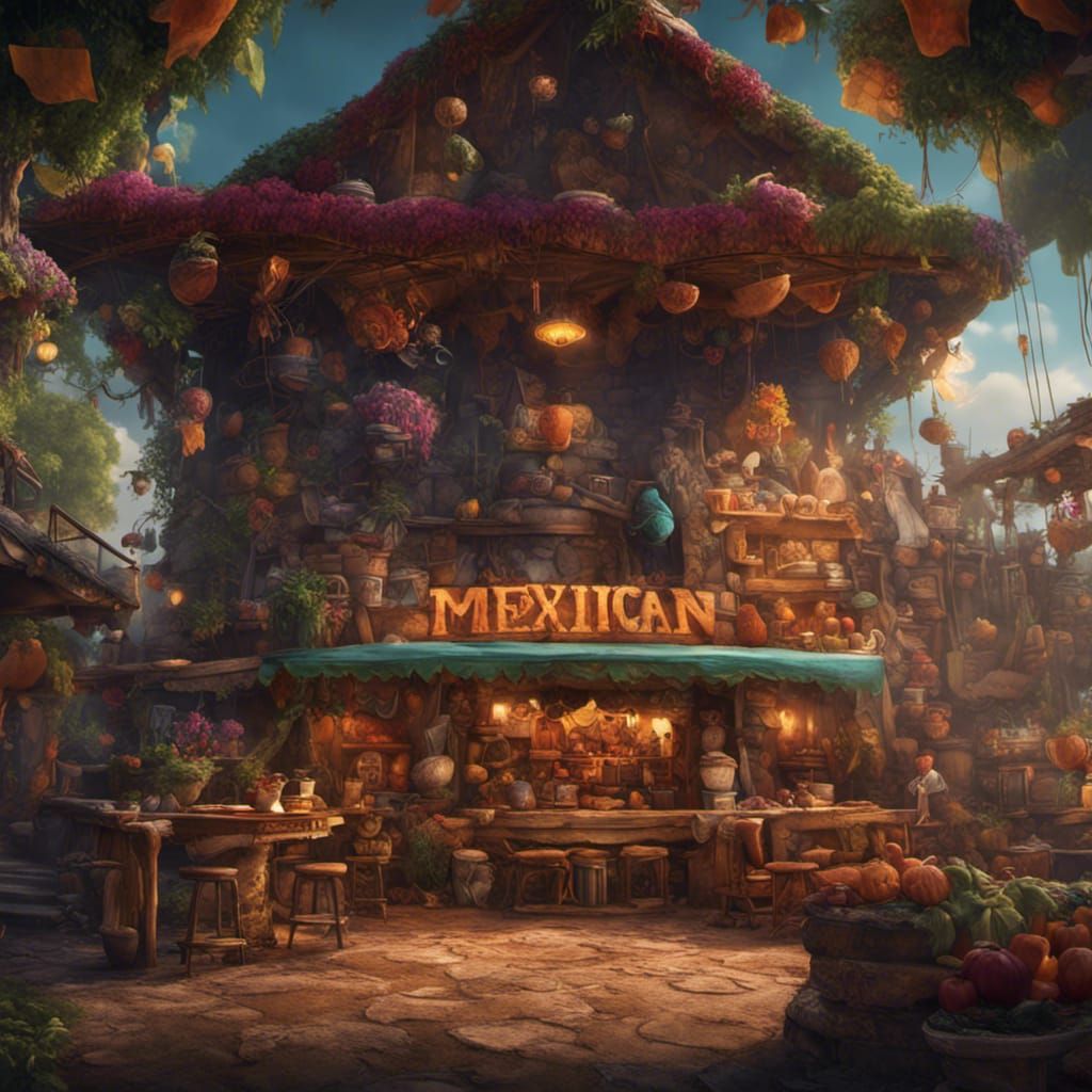 Mexican Food Advertisement in Detailed Digital Painting