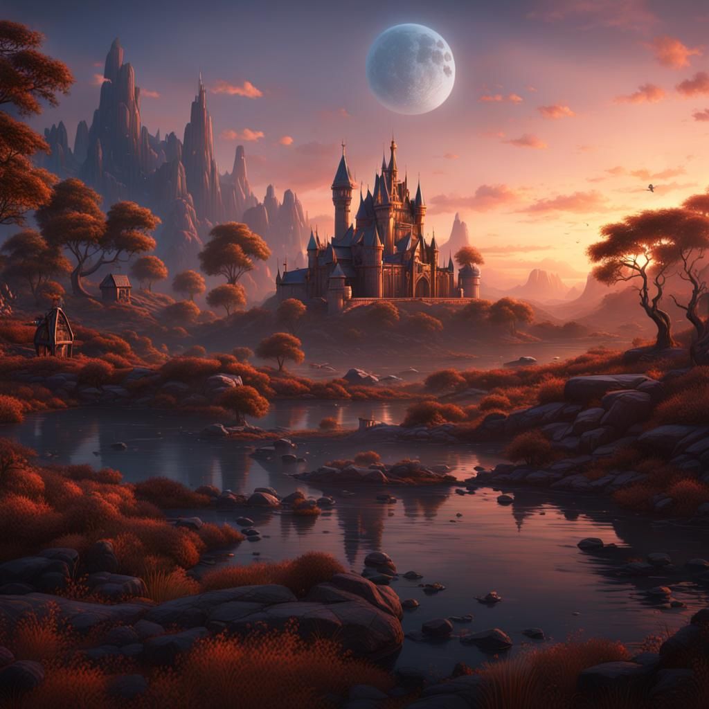 Fantastical Sunrise Concept Art in Deep Color