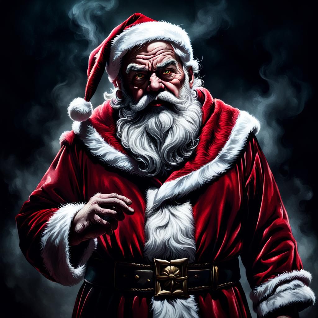 Sinister Santa Dominates the Dark Winter Night