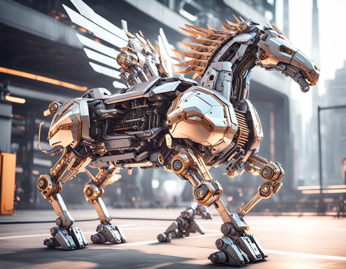 Futuristic Pegasus Vehicle with Intricate Mech Details