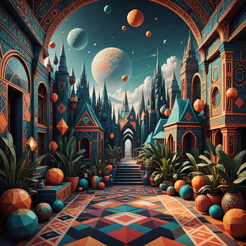 Stunning Bohemian Geometric Patterns in Epic Digital Art