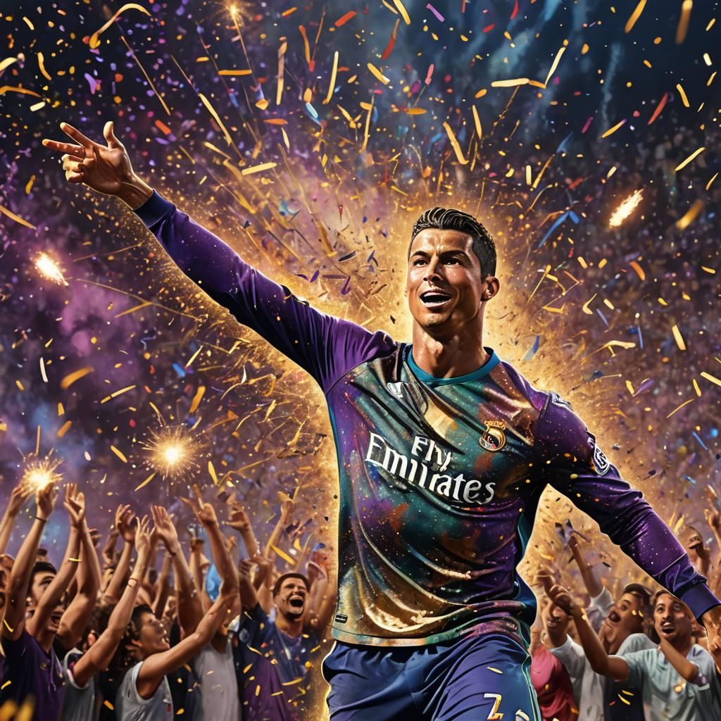 Cristiano Ronaldo Triumphant in Fantasy Sports Art