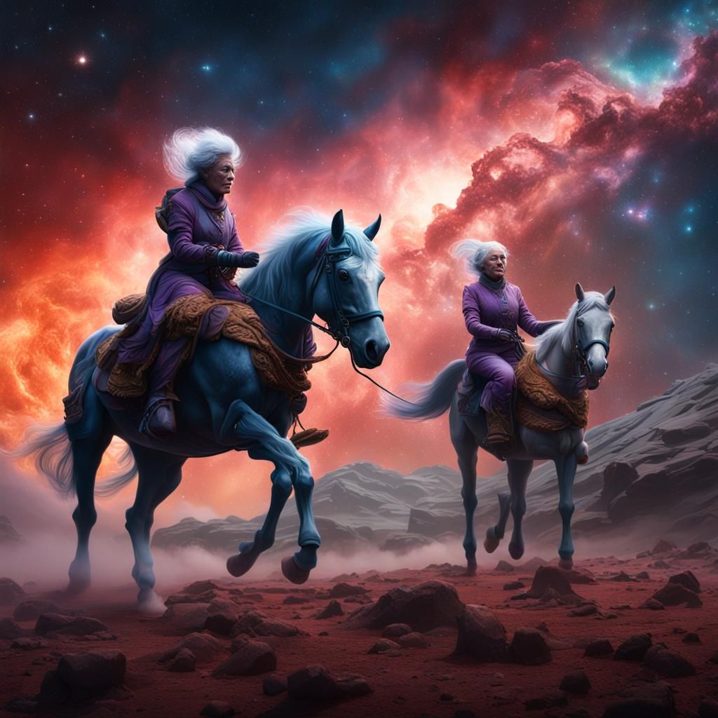 Grannies Dusting Star Dust on Horse Nebula