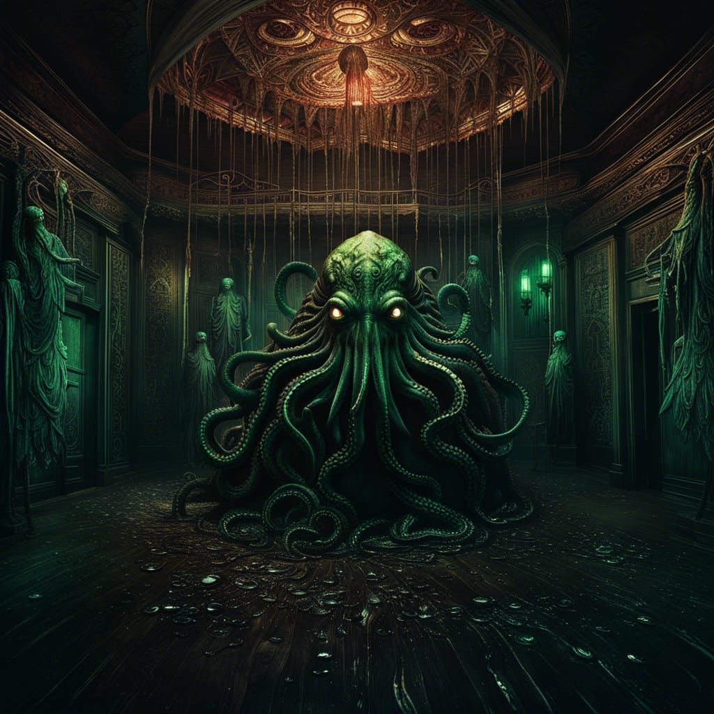 Lovecraftian Cthulhu in Japanese Horror Style