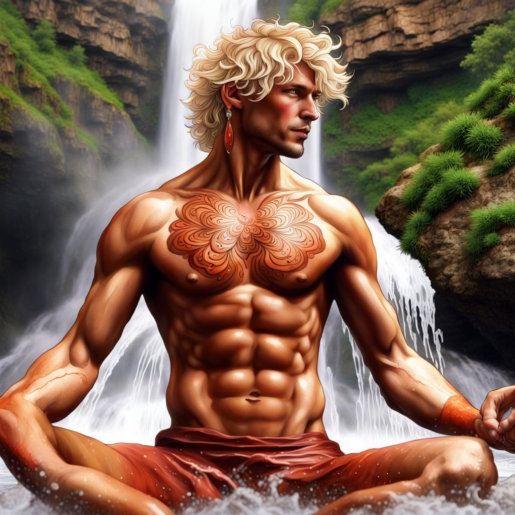 Henna Yoga Adonis in a Detailed 3D Render