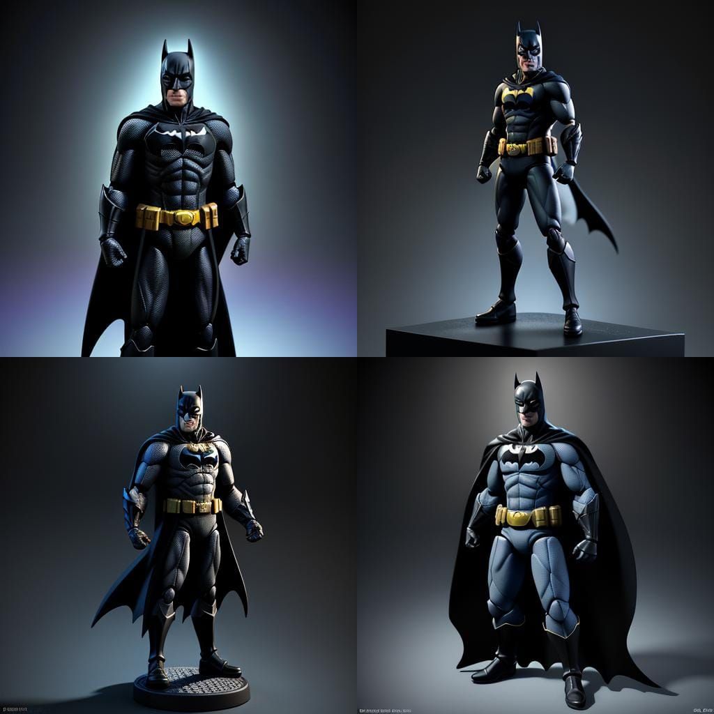 Batman Action Figure in 3D Digital Art Style