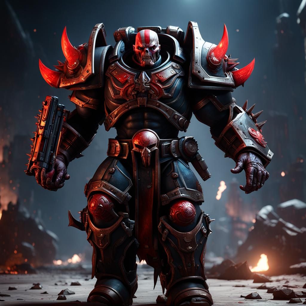 Knull as Chaos Space Marine in 3D